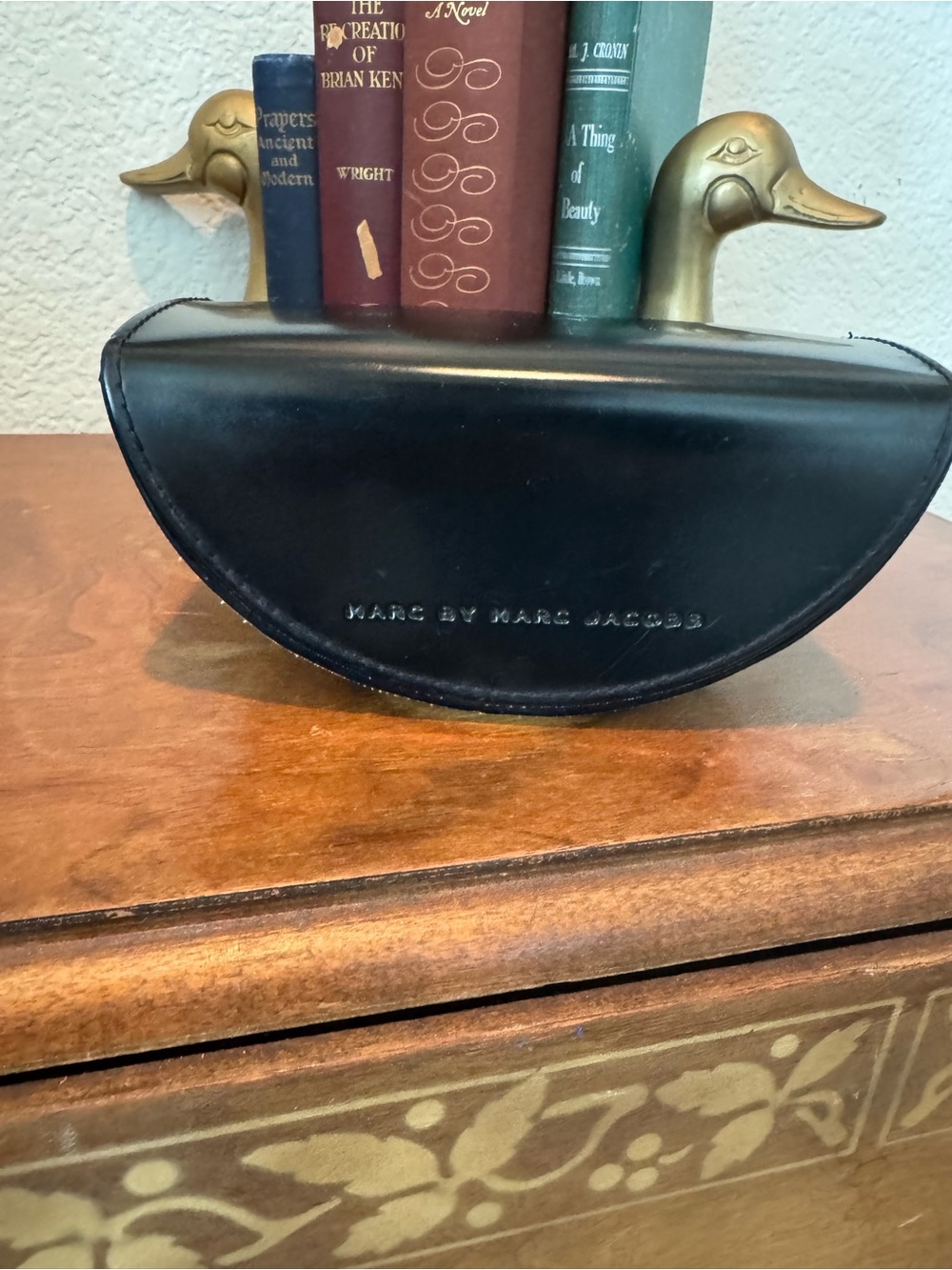 Marc by Marc Jacobs Black Leather Half Moon Eyewear Case
